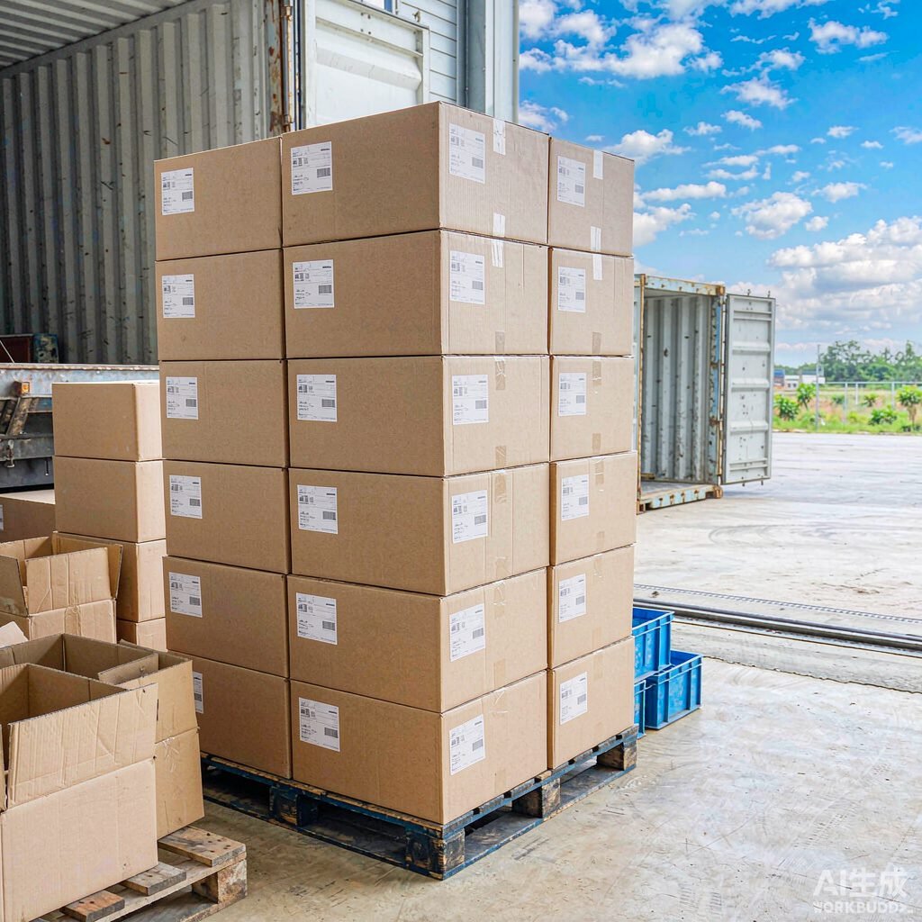 Shipping and export logistics scene