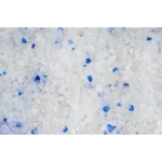 Silica gel crystal cat litter with blue absorbent beads close up by YoVia Pet Products